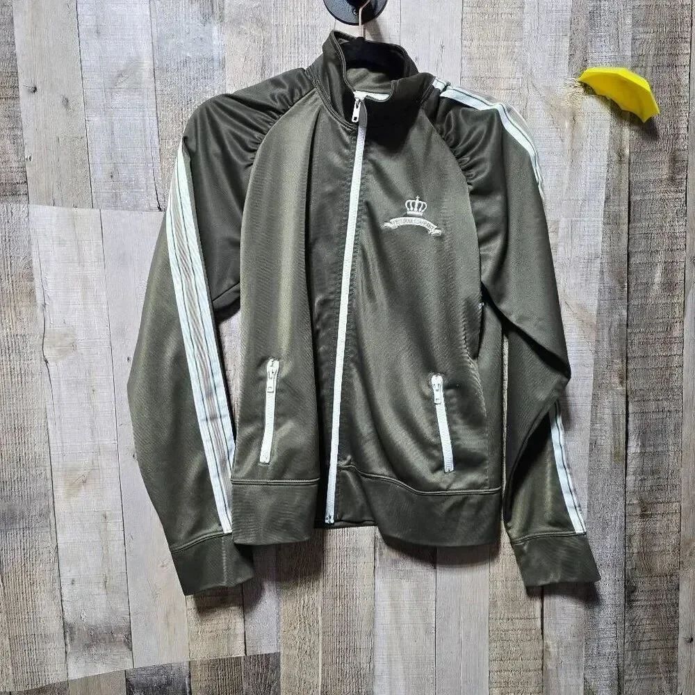 Hurley Vintage Y2K Green Dragon Embroidered Track Jacket Large Streetwear Retro